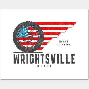 Wrightsville Beach, NC Vacationing Patriotic Wheel Posters and Art